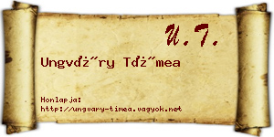 Ungváry Tímea névjegykártya